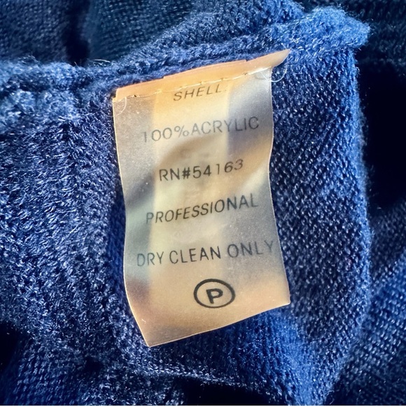 Calvin Klein Sleeveless Ribbed Turtleneck Sweater Dress with Belt in “Ink” Sz M - Picture 7 of 12